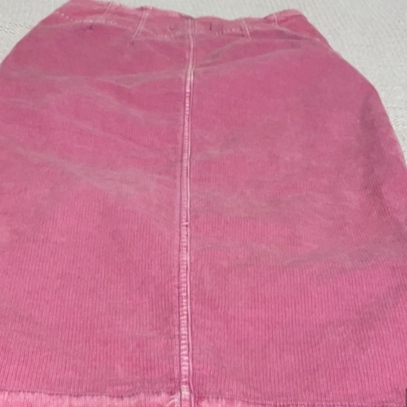 Free People I want it All Micro Corduroy Pink Midi Pencil Skirt W Zipper Front - Picture 6 of 6